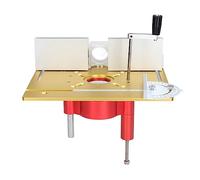 Kit de levage pour défonceuse électrique, système de base de levage pour table à défonceuse avec manivelle, plaque d’insertion en alliage d’aluminium pour le chanfreinage et la (Or)
