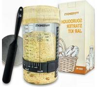 Kit de levain Famanu pour faire du pain maison - comprenant un récipient de fermentation, une spatule et un thermomètre