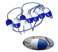 Kit de ligne de flotteur de sécurité pour piscine de 5 m avec 11 bouées, corde de séparation bleue pour la séparation de voie, cordon en nylon avec crochets en acier inoxydable, accessoires de piscine
