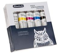 Kit de linogravure, 5 x 20 ml, à base d'eau, couleurs vives