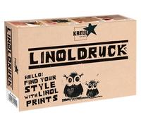 Kit de linogravure, format A6, 20 ml de peinture, 3 outils de découpe, rouleau