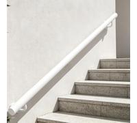 Kit de main courante blanche pour murs en briques de béton ou en bois, rampes d'escalier intérieures et extérieures en métal industriel, tige de support de sécurité antidérapante pour loft, porche(420cm)