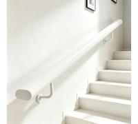 Kit de mains courantes escaliers intérieurs extérieurs, métal moderne blanc | Rampe d'escalier antidérapante, barre d'appui murale industrielle pour couloir, grenier, loft, entrée(450cm)