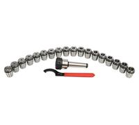 Kit de mandrins à pince MT3 ER32 - Fixation à cône Morse - Plage de serrage 0,2–2,0 cm - Précision 0,0015 cm - Acier trempé - Pour le fraisage/perçage