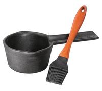 Kit de marinade pour barbecue, 400 ml, comprenant une poêle en fonte et un pinceau