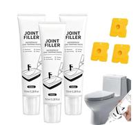 Kit de mastic de jointoiement étanche multi-usage (150 ml) avec spatule - Mastic blanc à séchage rapide pour joints des carrelage, salle des bain, évier, WC et fenêtres (3pc)