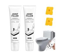 Kit de mastic de jointoiement étanche multi-usage (150 ml) avec spatule - Mastic blanc à séchage rapide pour joints des carrelage, salle des bain, évier, WC et fenêtres (2pc)