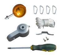 Kit de mât de drapeau - Matériel de mât de drapeau, ensemble de pièces de montage | Dessus de boule de poulie d'extérieur largement utilisé, fermeture à clip en acier inoxydable, vis de 5,1 cm