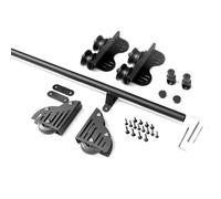 Kit de matériel de rail coulissant pour échelle de bibliothèque, rail en acier robuste pour échelles mobiles à tube rond, longueur de rail de 6,1 m, idéal pour un usage domestique et commercial