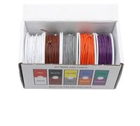 (Kit de mélange de 5 couleurs) fil électrique UL1007, isolation en PVC, câble en cuivre étamé, ligne électrique toronnée 30/28/26/24/22/20/18/16 AWG, fil PCB(Boxed 2,2 BOXES_20AWG 10M X5 ROLLS)