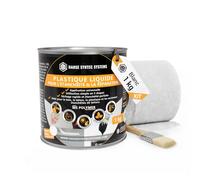 Kit de Membrane d'Étanchéité - Incl. un pinceau et un non-tissé - Joint exterieur et interieur - Colle Étanche pour Fissures & Fuites - Directe Sans Primaire - Tous Matériaux (Blanc, 1kg)