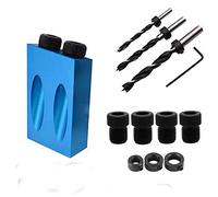 Kit de menuiserie avec vis de perçage Pince de Barre à Cliquet Gabarit de Guide de Perçage 14 Pièces avec Adaptateur 6/8/10mm