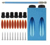 Kit de menuiserie de 15 pièces avec gabarit de perçage pour trou de poche, vis, ensemble de charpenterie