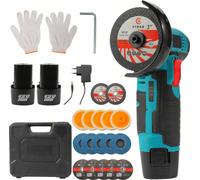 Kit de meuleuse d'angle sans fil 12V - Mini meuleuse et tronçonneuse - 19500 tr/min - 2 batteries lithium-ion - Pour découpe et polissage - Kit de luxe