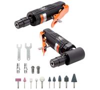 Kit de meuleuses d'angle pneumatiques, 2 pièces, droites/coudées, de 1/4 et 1/8 de pouce