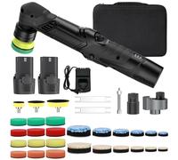 Kit de mini-polisseuse - Polisseuse rotative sans fil - 11 vitesses - 2500 à 6000 tr/min - 2 batteries de 2 Ah - Disques de polissage de 2,5/3,8/5,1 cm