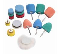 Kit de mini tampons de polissage 16 pièces, tampons de polissage de détail | Perceuse sans fil, réutilisable, auto-adhésive, idéale pour l'intérieur de les roues et les détails des zones étroites