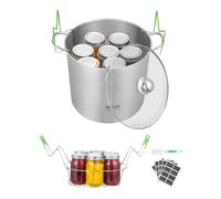 Kit de Mise en Conserve-VEVOR-Ouvre-bocaux-21 QT avec Grille et Couvercle, Double Poignée et Couvercle en Verre