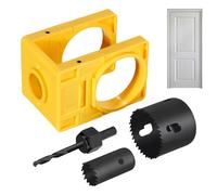 Kit de montage de serrure de porte, kit de scie cloche de serrure de porte | Outil de perçage de trou de porte en acier carbone avec gabarit de guidage, kit de perçage de porte, outils d'installation