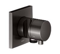 Kit de finition KEUCO IXMO 59548351202 vanne de dérivation à 3 voies encastrée, carrée, raccord de tuyau/support de douche, noir titane brossé