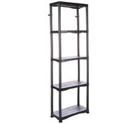 Kit de montage pour étagère en plastique, modèle n° 635, dimensions 600 x 300 x 1800 mm – 5 étagères