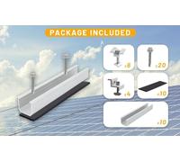 Kit de montage pour panneaux solaires - Supports de toit - Connecteurs centraux et d'extrémité - Rails de 120 mm - Ensemble de 10 pièces - Pour panneaux solaires de différentes tailles