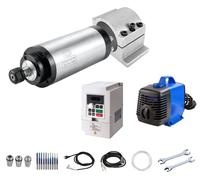 Kit de moteur de broche CNC, 220 V, 3 kW, refroidissement par eau, incluant un variateur de fréquence (VFD)
