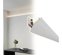 Kit de moulage de couronne LED d'intérieur - Éclairage indirect de 2 m avec diffuseur blanc laiteux - Moulure élégante LED Cove pour une décoration d'intérieur élégante et une ambiance