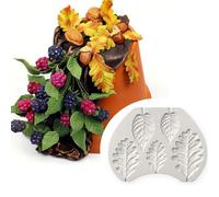 Kit de moules en silicone, 10,5 x 8,4 cm pour décoration de gâteau, fleurs, feuilles, ustensiles de cuisine, dessert, gâteau, chocolat, plantes, feuilles