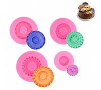 Kit de moules en Silicone Motif Pneu 3D pour décoration de gâteau thème Automobile 4 pièces Tailles variées pour pâtisserie Chocolat résine Savon création DIY antiadhésif réutilisable