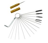 Kit de Nettoyage Airbrush pour Aérographe et Pulvérisateur, 304 Acier | Brosse de Nettoyage, Outils Multi-pièces en Nylon et Acier Inoxydable, Pochette de Rangement Légère