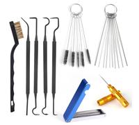 Kit de Nettoyage Carburateur, Comprenant 1 Brosse à Tête Simple 23 Aiguilles 5 Brosses en Nylon 1 Grattoir et 4 Crochets de Nettoyage pour Moto VTT Tronçonneuse et Poste à Souder