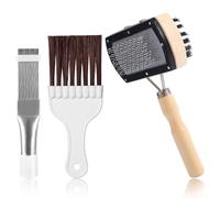 Kit de nettoyage de bobine de climatiseur, brosse double face à ailettes AC et peigne à ailettes en métal pour bobines de condensateur, ventilation CVC et radiateur, outils de nettoyage pour