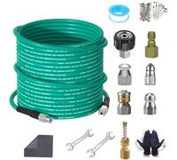 Kit de nettoyage de canalisations haute pression de 15,2 m - Tuyau flexible en PVC pour un débouchage efficace dans les espaces restreints - Buse de jet d'égout domestique et commerciale