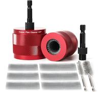 Kit de nettoyage de canalisations – Pour les tuyaux de 1,27 cm et 1,91 cm de diamètre – 6 lames en acier inoxydable – 2 brosses – Élimine la rouille, la peinture et la corrosion – Adapté pour le cuivr