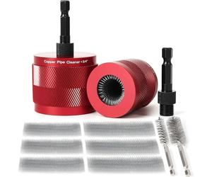 Kit de nettoyage de canalisations – Pour les tuyaux de 1,27 cm et 1,91 cm de diamètre – 6 lames en acier inoxydable – 2 brosses – Élimine la rouille, la peinture et la corrosion – Adapté pour le cuivr