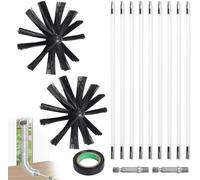 Kit de nettoyage de cheminée avec tiges flexibles et brosses