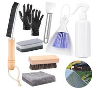 Kit de nettoyage de pierre tombale de 8 pièces pour nettoyer les pierres tombales en granit dans les cimetières, y compris serviettes, brosses, éponges pour pierre tombale, grattoirs, ensembles de