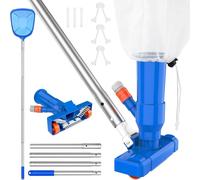 Kit de nettoyage de piscine - Aspirateur et skimmer - Nettoyage de piscine - Fonctionnement hydraulique - 150 cm - Bleu