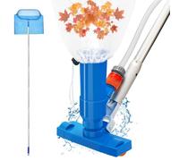 Kit de nettoyage de piscine de 140 cm, nettoyeur d'aspiration de piscine avec tige télescopique 5 pièces, kit d'entretien de piscine avec filet de nettoyage, aspirateur de bassin avec filet de skimmer
