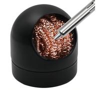 Kit de Nettoyage de Pointe en Laiton,Nettoyeur de Fer à Souder,Éponges à Souder en Métal,Accessoires Soudure Haute Température,Fils de Nettoyage en Laiton + Support à Rotule Noir