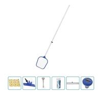 Bestway 58195 Kit d'entretien pour piscines hors sol 6 pièces, épuisette, doseur flottant, thermomètre flottant, bandelettes de test, patch de réparation, manche alu 203 cm Bleu