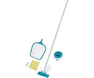 Kit de nettoyage piscine Bestway Aquaclear, jusqu'à 3,96m, avec épuisette, flotteur, aspirateur, bande de test et patch de réparation