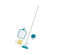 Kit de nettoyage piscine jusqu'à 3,96m - Bestway - Aquaclear - épuisette, flotteur, aspirateur, bande de test, patch de réparation