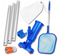 Kit de nettoyage piscine Sillar : aspirateur de fond + épuisette à feuilles + manche télescopique pour piscine, jacuzzi et spa