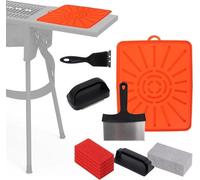 Kit de nettoyage pour barbecue 11 pièces avec spatule en silicone, noir mat