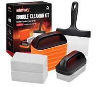 Kit de nettoyage pour barbecue Blackstone, grattoir robuste et ergonomique | Grattage résistant aux rayures - Plaques de cuisson plates - Fonte - Fours et surfaces de barbecue - Élimine facilement la