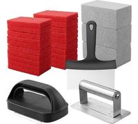 Kit de nettoyage pour barbecue comprenant 26 disques de nettoyage pour barbecue - Outil de nettoyage pour barbecue - 20 feuilles abrasives