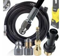 Kit de nettoyage pour canalisations 3 en 1 – Tuyau haute pression 20 m M22 | Adaptateur à baïonnette | 3 buses en acier inoxydable et laiton | Compatible avec les modèles Kärcher K2 à K7 jusqu'à 180 b