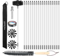 Kit de nettoyage pour cheminées - Nettoyage des égouts - Entretien des canaux - Barres flexibles - 24 Delig - Blanc